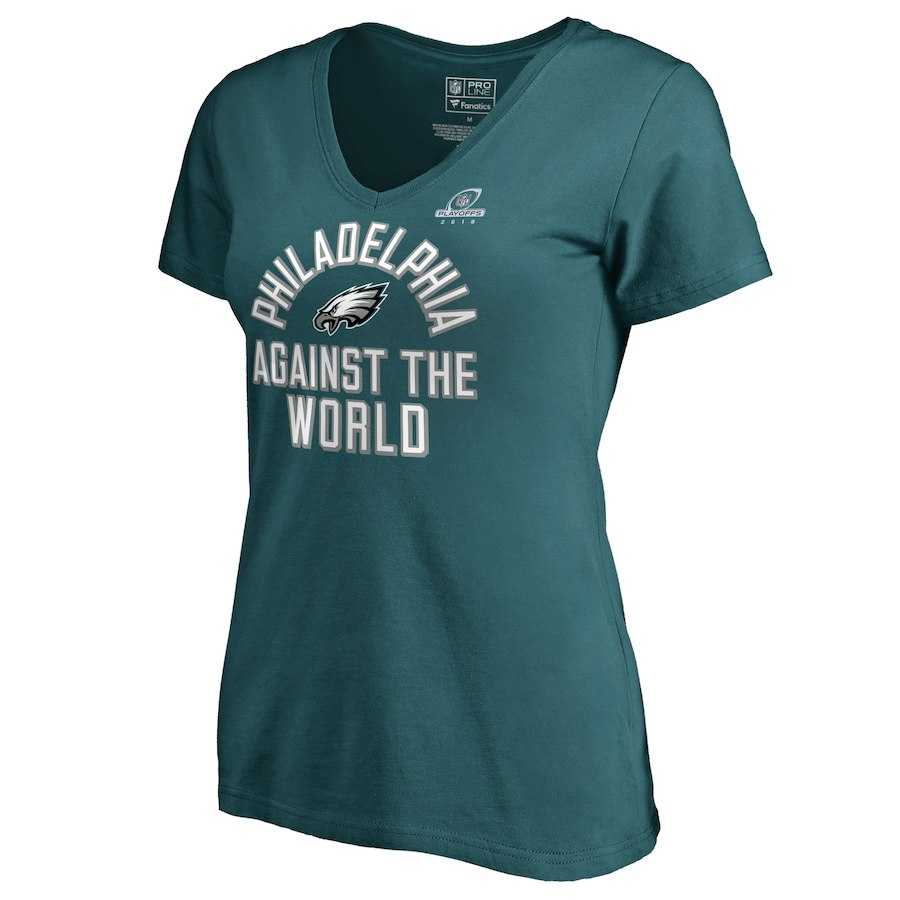 Women Eagles Green 2018 NFL Playoffs Against The World T-Shirt,We sell and wholesale Women Eagles Green 2018 NFL Playoffs Against The World T-Shirt on line form chian!